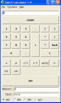SabrX Calculator - náhled