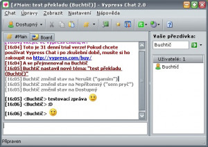 Čeština do Vypress Chat - náhled