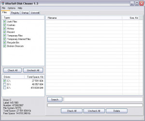 Altarsoft Disk Cleaner - náhled