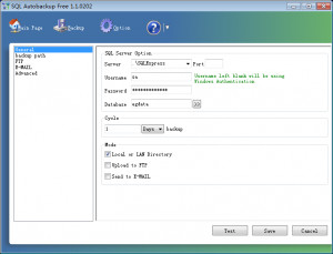 SQL Autobackup - náhled