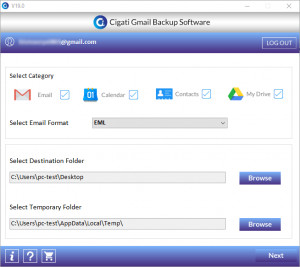 Cigati Gmail Backup Tool - náhled