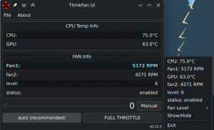 Thinkfan UI - náhled