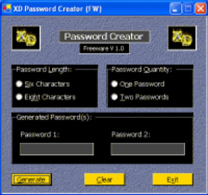 XD Password Creator - náhled