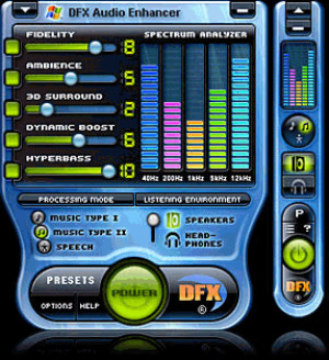 DFX for Windows Media Player - náhled