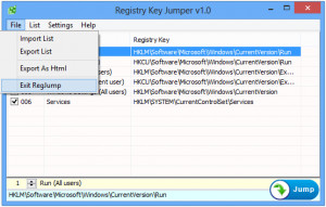 Registry Key Jumper - náhled