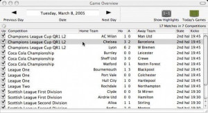 LiveScores - náhled