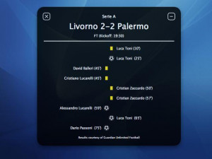 LiveScores - náhled