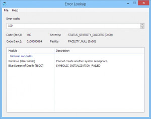 Error Lookup - náhled