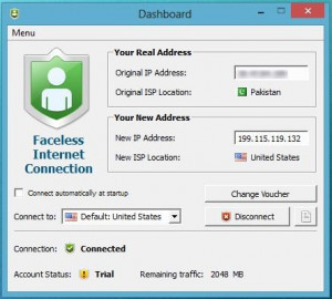 Faceless.me VPN - náhled