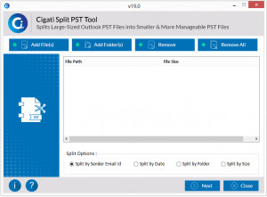 Cigati Outlook PST Splitter - náhled