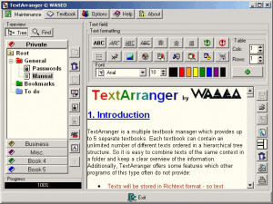 TextArranger - náhled