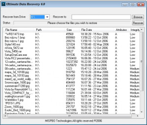 Ultimate Data Recovery - náhled