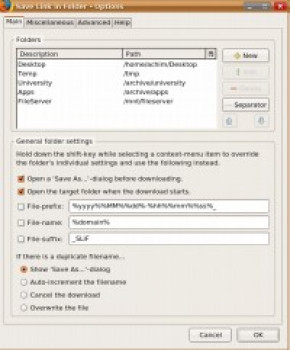 Save Link in Folder - náhled