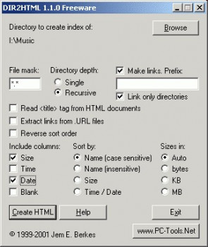 DIR2HTML - náhled