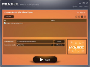 Modiac Free MP3 to FLV Converter - náhled