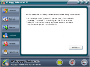 IE Happy Uninstall - náhled