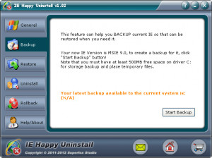 IE Happy Uninstall - náhled