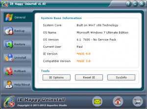 IE Happy Uninstall - náhled