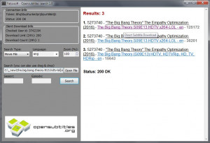 Opensubtitles Search - náhled