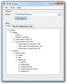 VB.net Analyser - náhled