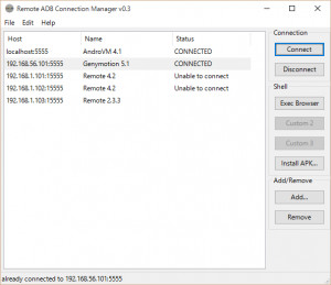 Remote ADB Connection Manager - náhled
