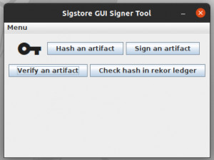 Sigstore GUI signer tool - náhled