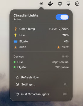 CircadianLights - náhled