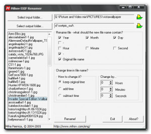EXIF Renamer - náhled