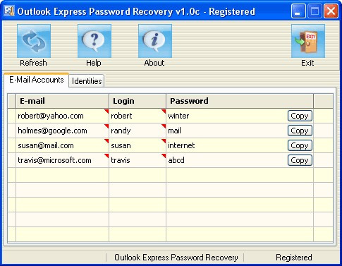 Outlook Express Password Recovery - ihned zdarma ke stažení 