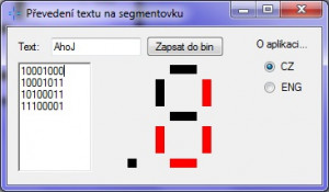 Převedení Textu na segmentovku - náhled