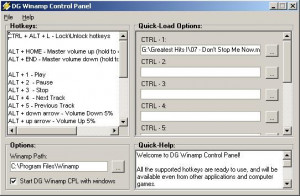 DG Winamp Control Panel - náhled
