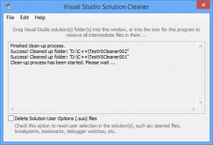Visual Studio Solution Cleaner - náhled