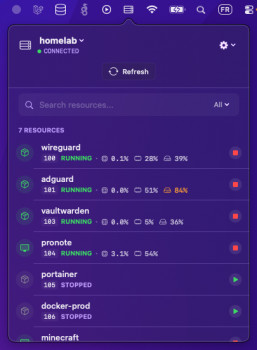 ProxmoxBar - náhled