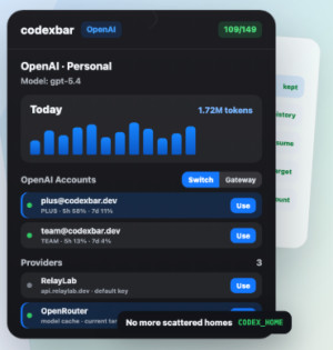 codexbar - náhled