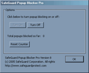 SafeGuard Pop-up Blocker Pro Free Edition - náhled