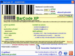 BarCode XP - náhled