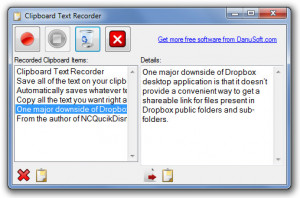 Clipboard Text Recorder - náhled
