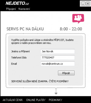 Servis počítače na dálku - náhled