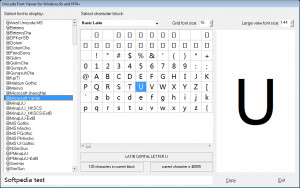 Unicode Font Viewer - náhled