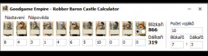 Goodgame Empire - Robber Baron Castle Calculator - náhled