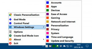 Win10 All Settings - náhled