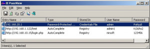 IE PassView - náhled