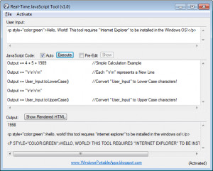 Real-Time JavaScript Tool - náhled