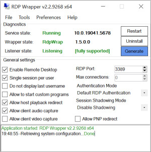 RDP Wrapper - náhled