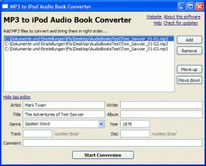 MP3 to iPod Audio Book Converter - náhled