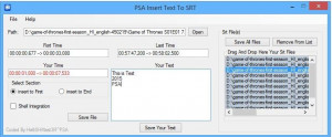 PSA Insert Text to SRT - náhled