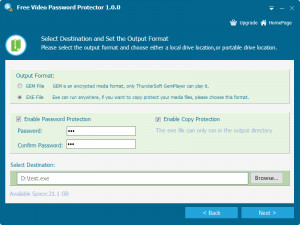 Free Video Password Protector - náhled