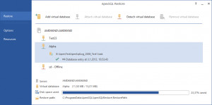 ApexSQL Restore - náhled