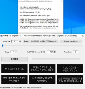 RAM & SSD Diagnostic - náhled