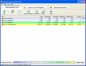 Link Popularity Check - náhled